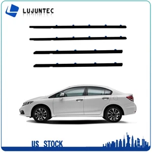 4 Se adapta a Honda Civic 2012-2015 resistente al clima exterior ventana moldura embellecedor cinturón de sellado - Imagen 1 de 5