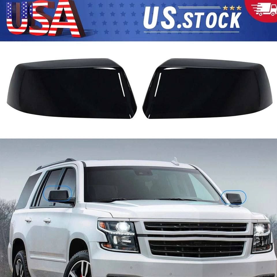 For Chevrolet Tahoe Suburban 2015-2020 Glossy Black Mirror Cover Caps 22913963 Foto 1 de 4