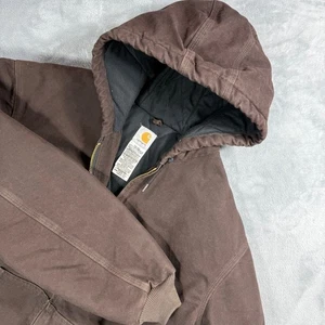 Giacca Carhartt J130 DKB vintage marrone tela con cappuccio uomo XLT abbigliamento da lavoro Y2K - Foto 1 di 10