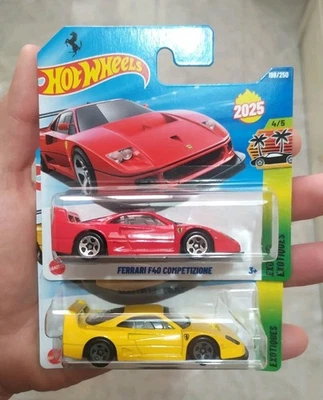 Lotto 2 Hot Wheels Ferrari F40 2025 1:64 Rossa + Gialla - Immagine 1 di 4