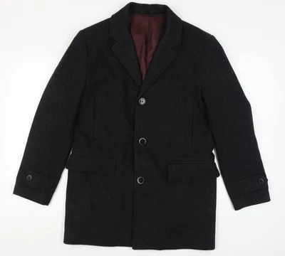 Marks and Spencer Men's Grey Wool Blend Overcoat Size S - Image 1 of 4