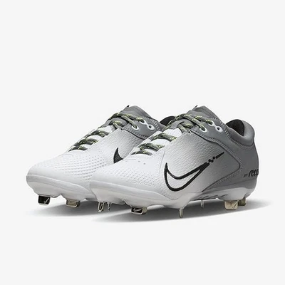 Botines de softbol Nike Hyperdiamond 4 Elite para mujer blancos/platino puro/gris lobo Foto 1 de 4