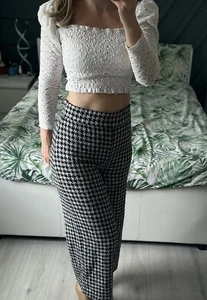 TopShop Lace White Elegant Cute Crop Top Size 6 8 - Picture 1 of 9