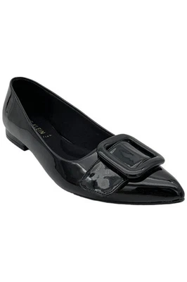 Sapatilhas de balé Anne Klein femininas Kalea biqueira pontiaguda preta - Imagem 1 de 3