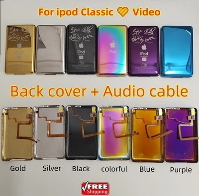 🍎NUEVO Estuche Trasero de Metal Carcasa Audio Jack Interruptor de Sujeción para iPod Classic / Video🔥✅ Foto 1 de 4