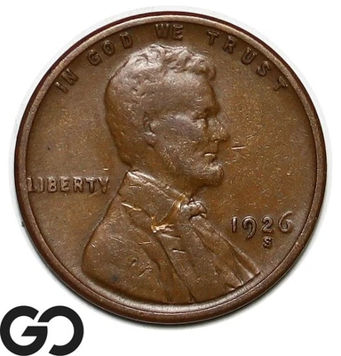 1926-S Lincoln Cent Wheat Penny, Better Date - Image 1 of 3