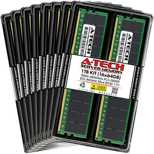 1TB 16x64GB PC5-4800 EC8 RDIMM ASRock GENOA2D16NQM3-2Q SP2C741D16X-2T Memory RAM - Picture 1 of 3