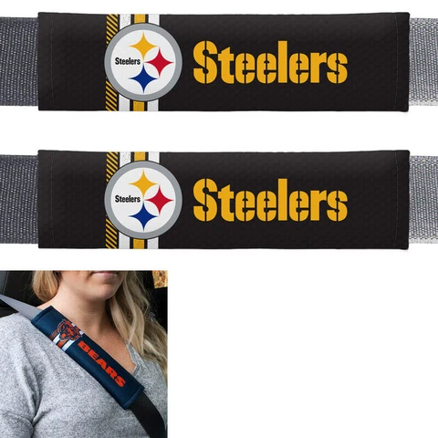 New NFL Pittsburgh Steelers Car Truck Suv Van Rally Seat Belt Pads Covers Set Cover