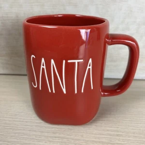 RAE DUNN Red White SANTA Large Christmas Holiday Magenta Ceramic MUG - Picture 1 of 8