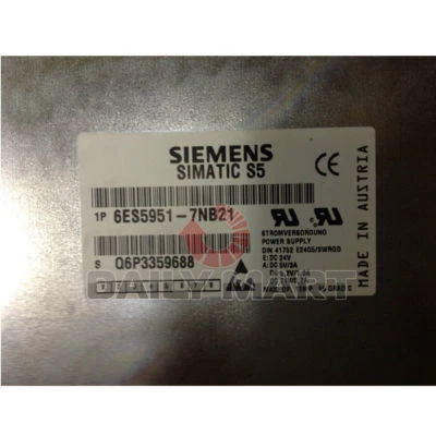 SIEMENS NEW 6ES5951-7NB21 PLC Simatic S5 Power Supply DC 24V, 3A - Image 1 of 2