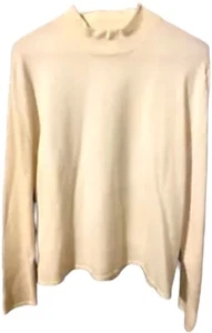 Vintage neu aus altem Lagerbestand Dana Buchman weiche Wolle Alabaster Pullover Sweatshirt XL 168 $ Einzelhandel - Bild 1 von 9