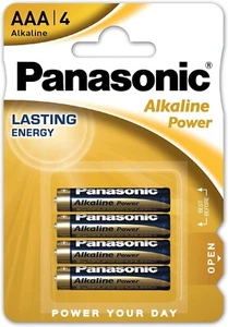 PANASONIC Alkaline Power Batteries 4 x AAA 1.5V SIZE LR03 Cell Battery - Picture 1 of 1