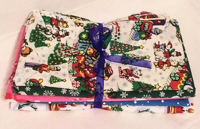 Quilting Fabric Christmas 5 Yards Cotton Holiday Snowman Kittens Santa Sleigh A4 - Image 1 of 4
