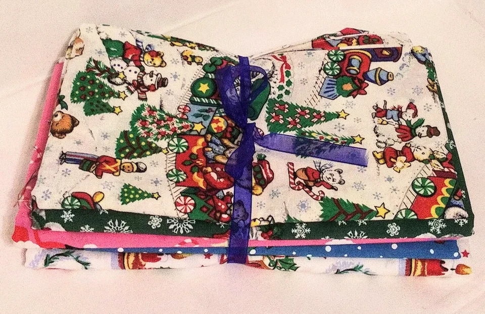 Tela de acolchado Navidad 5 yardas algodón vacaciones muñeco de nieve gatitos trineo de Santa A4 Foto 1 de 4