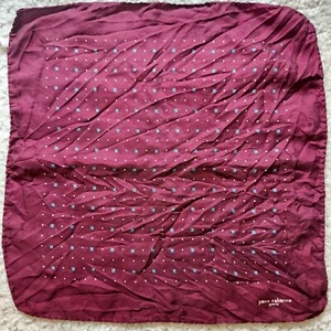 VTG unisex PACO RABANNE Paris 100% silk handky burgundy geo print 13"x13" Italy - Picture 1 of 3