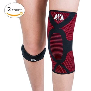 Perpetuum Sports Bundle: 1 Knee Compression Sleeve Support &1 Knee Patella Strap - Picture 1 of 6