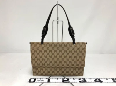 Gucci GG Canvas Shoulder Bag Handbag Leather Brown Business Thin 001 3299 - Image 1 of 4