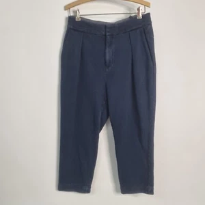 AG Rhom Pant Navy Blue Crop Pleated High Pocket Sweatpant Tailored Capsule Sz 30 - Picture 1 of 11