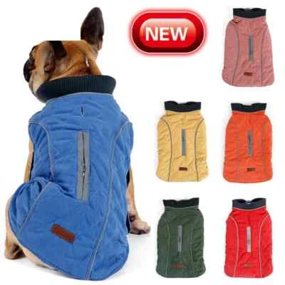 Retro Winter Quilted Small Dog Coat Pet Warm Jacket Vest Size M Colors - Image 1 of 4