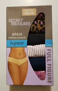 Womens Secret Treasures Seamless Full Figure Hipster 6 pack, 6 color, size 4X. - Picture 1 of 5