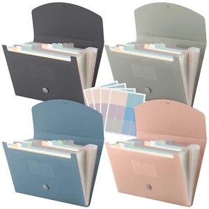 4 Pcs Expanding File Folder 13 Pockets File Organizer with Labels A4 Letter S... - Picture 1 of 7