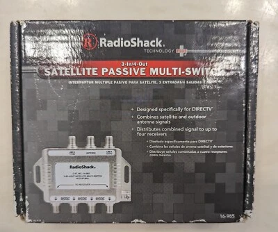 Radio Shack 16-985 Satellite Passive Multi-Switch. 3-in 4-out. New Old Stock  - Image 1 of 3