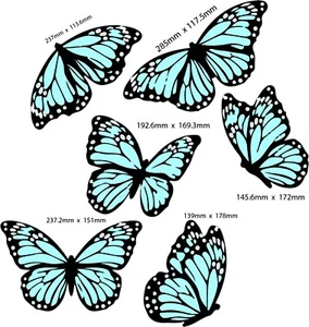 6 pegatinas de vinilo mariposa azul para decoración de pared, portátil, caja de regalo, muebles, coche - Imagen 1 de 3