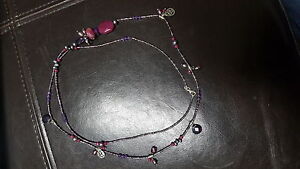 SILPADA Silver Purple Quartz Amethyst Agate Long Bead BLUSH WINE Necklace N2348 