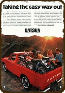1971 DATSUN LI'L HUSTLER Pickup Truck Vintage-Look DEKO REPLIKA METALLSCHILD - Bild 1 von 1