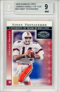 2000 DONRUSS PREFERITO GRADO VINNY TESTAVERDE 1 DI 1125 BGS 9 #46 - Foto 1 di 2
