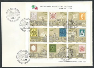1985 ITALIA FDC FOGLIETTO ANTICHI STATI NO TIMBRO ARRIVO - BF-3 - Picture 1 of 1
