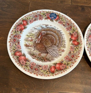 Royal Stafford Türkei Thanksgiving Teller Set 2 -11" England neue Äpfel - Bild 1 von 2