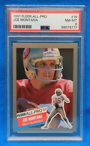 1991 FLEER ALL-PRO # 19 Joe Montana PSA 8 NM-MT # 98078717 SAN FRANCISCO 49ers ! - Picture 1 of 2