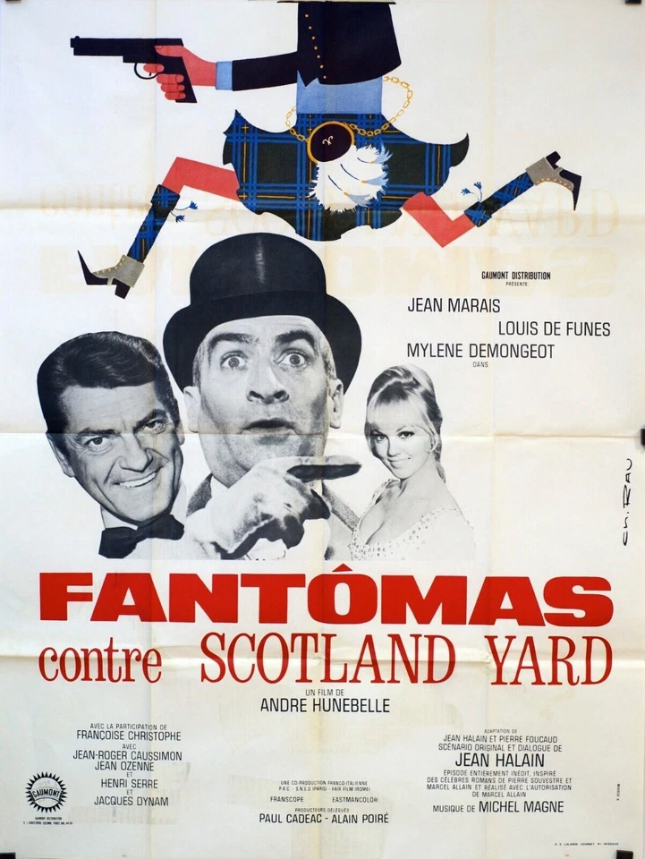 FANTÔMAS CONTRE SCOTLAND YARD Original Filmplakat 120x160 LOUIS DE FUNÈS - Bild 1 von 1