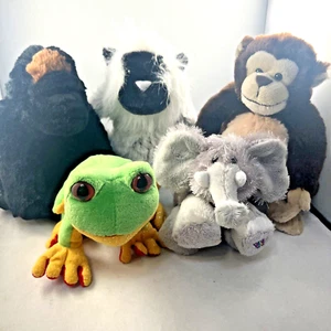 Lot Of Plush Webkinz Plushie Stuffed Animals Monkey Gorilla Tree Frog No Tags - Picture 1 of 12