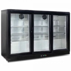 LCE Underbench Three Sliding Glass Door Black Bar Cooler Fridge Capacity 330L - Picture 1 of 1