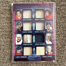 2022-23 Leaf Game Used Team Utopia /45 Lafleur Clarke Dionne Potvin Parent Salmi