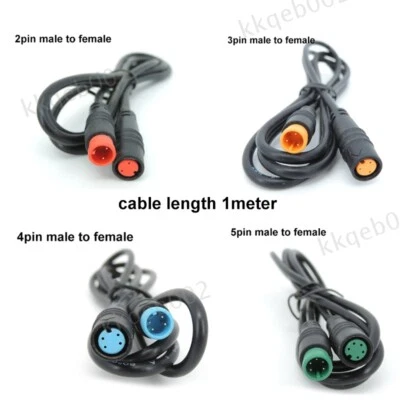 2 3 4 5 6Pin male to female Butt Joint sensor Cable Electric Bicycle waterproof - Image 1 of 4