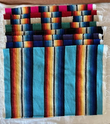 Conjunto de 8 Placemats Estilo Serape Mexicano Sudoeste Saltillo Fiesta Cinco De Mayo - Imagem 1 de 4