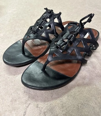 Cole Haan Thong Flat Santander Black Leather Size 9  - Image 1 of 4