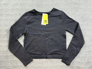 All in Motion Girl's Size XL (14) Seamless Long Sleeve T-Shirt Black Sparkle - Picture 1 of 9