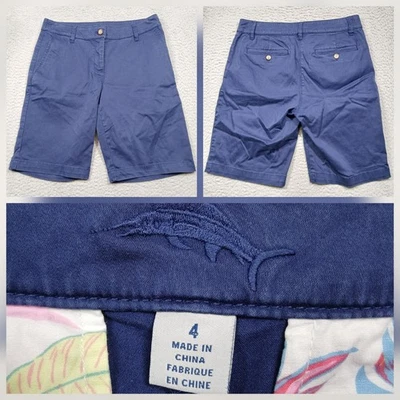 Tommy Bahama Bermudas Pantalones Cortos Para Mujer 4 Azul Algodón Informal Foto 1 de 4