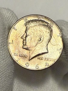 BU 1964 Kennedy SILVER Half Dollar Philadelphia Mint UNCIRCULATED UNC MS Toned - Picture 1 of 2