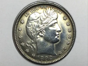 1892-O Barber Quarter in almost uncirculated cleaned - Picture 1 of 4