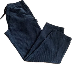 Forever 21 Lounge Pants Men’s L Black Straight Leg Corduroy Comfort Stretch EUC - Picture 1 of 11