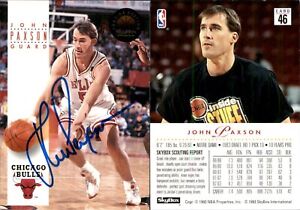 John Paxson Signed 1993-94 SkyBox Premium #46 Card Chicago Bulls Auto AU