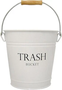 iDesign Metal Pail Trash Can for Bathroom, Bedroom, Home Set of 1, White - Picture 1 of 4