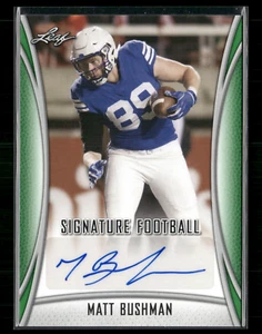 Matt Bushman 2021 Leaf Signature Football Green Auto - Picture 1 of 2