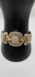 Vintage Town & Country 925 Silver and 14K Gold Diamond Bracelet - Picture 1 of 5