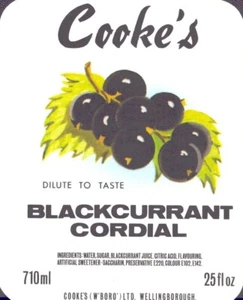 Vintage Label - Cooke's Blackcurrant Cordial - Wellingborough - Bild 1 von 1